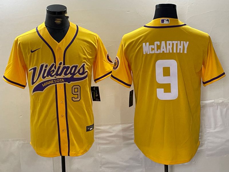Men Minnesota Vikings #9 Mccarthy Yellow Joint Name 2024 Nike Limited NFL Jersey style 2->minnesota vikings->NFL Jersey
